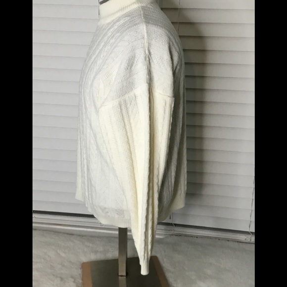 Silvercord men’s cream colored cable knit,Sweater - Picture 4 of 6